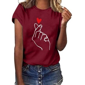 Love Charm Printed Cotton Half Sleeves O Neck T Shirt For Women          